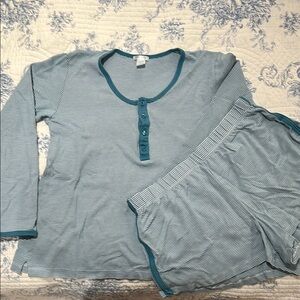 LAKE Striped Spruce Pajama Set